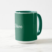 Mug Modèle vert foncé, texte blanc, (Devant droit)