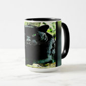 Mug Modèles Big Cat : Panthère noire teintée verte (Devant droit)
