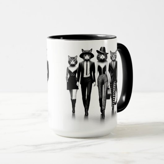 Mug Modèles de piste d'Hep Cat marchant sur le trottoi (Devant droit)