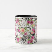 Mug Modelez avec le monogramme des posters de animaux (Centre)