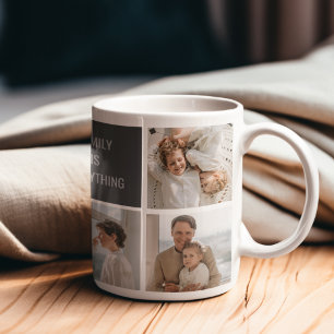 Mug Moden 3Collage Photo & Grey Meilleur Cadeau Famili