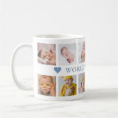 Mug Modern 12 Photo Collage Blue World's Best Pop (Gauche)