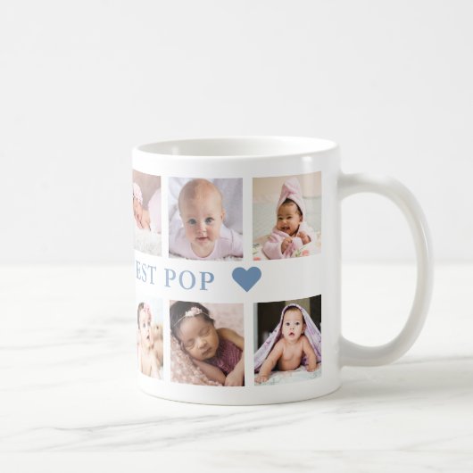 Mug Modern 12 Photo Collage Blue World's Best Pop (Droite)