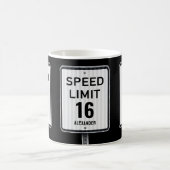 Mug Modern 16th Birthday Speed Sign (Centre)