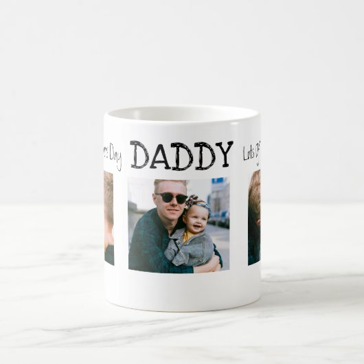 Mug Modern 3 Photo Collage Première Fête des pères (Centre)