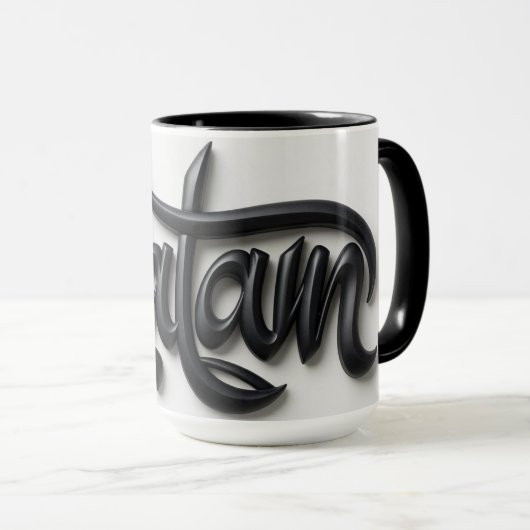 Mug Modern 3D Salam Greeting | Bold Black & White  (Devant droit)