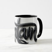 Mug Modern 3D Salam Greeting | Bold Black & White Isla (Devant droit)