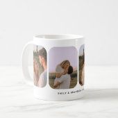 Mug Modern 4-Photo Wedding Couple Names (Devant gauche)