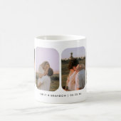 Mug Modern 4-Photo Wedding Couple Names (Centre)