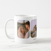 Mug Modern 4-Photo Wedding Couple Names (Gauche)