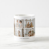 Mug Modern 6-Photo Collage Custom Family Name (Centre)