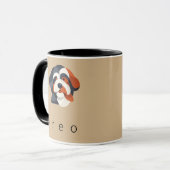 Mug Modern Abstract Bernedoodle Portrait - Geometric T (Devant gauche)