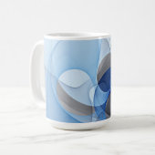Mug Modern Abstract Blue Gray Fractal Art Graphic (Devant gauche)