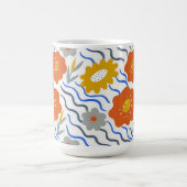 Mug Modern Abstract Flowers Vibrant Wavy (Centre)