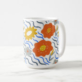 Mug Modern Abstract Flowers Vibrant Wavy (Devant droit)