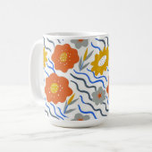 Mug Modern Abstract Flowers Vibrant Wavy (Devant gauche)