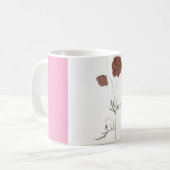 Mug Modern Abstract Pink and White Personalized Coffee (Devant gauche)