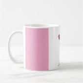 Mug Modern Abstract Pink and White Personalized Coffee (Gauche)