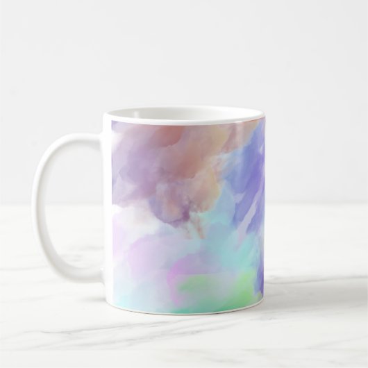 Mug Modern Abstract Watercolor Clouds Colorful Pastel (Gauche)