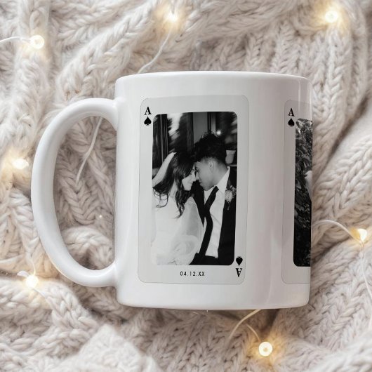 Mug Modern Ace of Spades 3 Couple Photos Custom