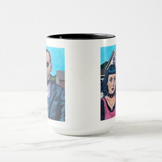 Mug Modern American Gothic Art - Grant Woods Inspired (Centre)