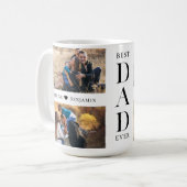 Mug Modern Best Dad Ever Personalized Photo Collage (Devant gauche)