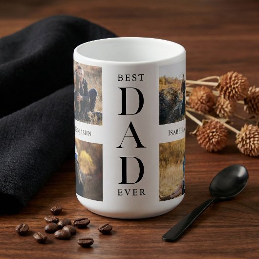 Mug Modern Best Dad Ever Personalized Photo Collage