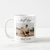 Mug Modern Best Dog Papa Jamais Photo Script manuscrit (Gauche)