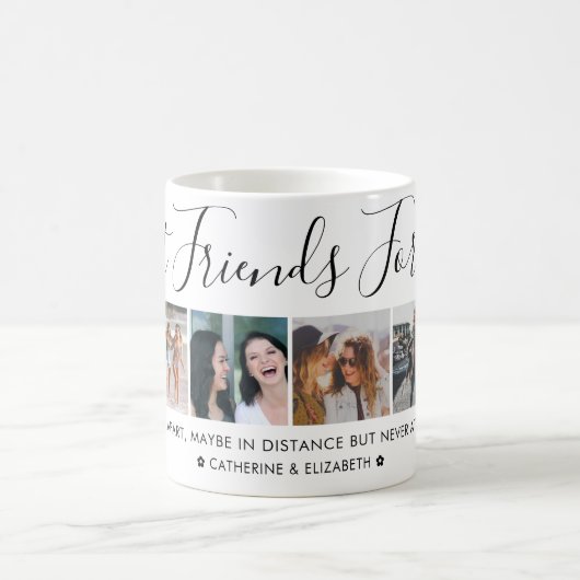 Mug Modern Best Friends 6 Photo Collage Script Citatio (Centre)