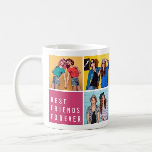 Mug Modern Best Friends Forever Photo Collage (Gauche)