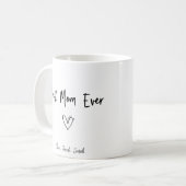 Mug Modern Best Maman Ever & Enfants Nom Script Deux T (Devant gauche)
