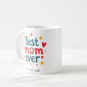 Mug Modern Best Maman Ever & Enfants Nom Script Deux T (Devant gauche)