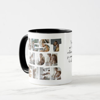 Mug Modern Best Mom Ever 11 Photos Collage Blanc