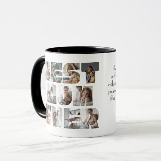 Mug Modern Best Mom Ever 11 Photos Collage Blanc (Devant gauche)