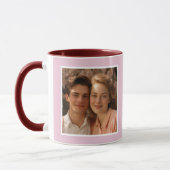 Mug Modern Best Mom Ever 2 Photos Texte Rose C52 Blanc (Gauche)