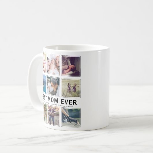 Mug Modern Best Mom Ever Collage photo Keepake (Devant gauche)