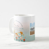 Mug Modern Best Mom Ever Floral Photo Collage (Devant gauche)