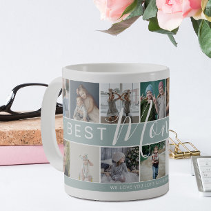 Mug Modern Best Mom Ever Photo Collage et nom/s