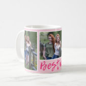 Mug Modern Besties Typography 3 Photo Collage Pink (Devant gauche)