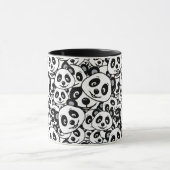Mug Modern Black and White Cute Panda Bear Pattern (Centre)