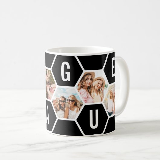 Mug Modern black and white Typography Photo Collage (Devant droit)