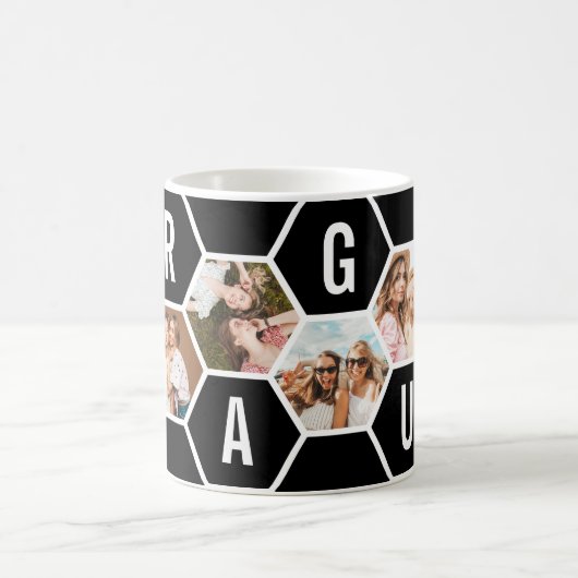 Mug Modern black and white Typography Photo Collage (Centre)