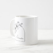Mug Modern Black Script Beautiful Arch Elegant Floral (Devant gauche)