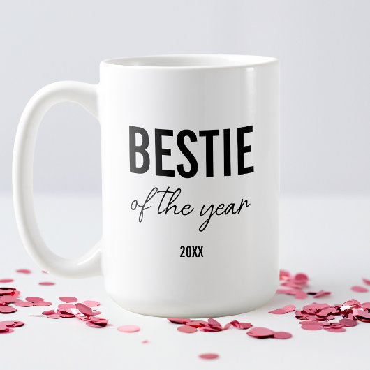 Mug Modern Black Typography Simple Personalized Bestie