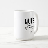 Mug Modern Black Typography Simple Personalized Queen (Devant droit)