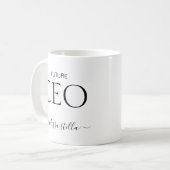 Mug Modern Black & White Future CEO Name | Girly Gift (Devant gauche)