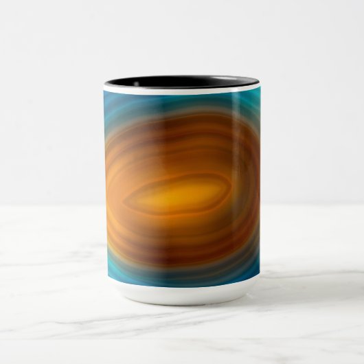 Mug Modern Blue Agate Slice Gold (Centre)