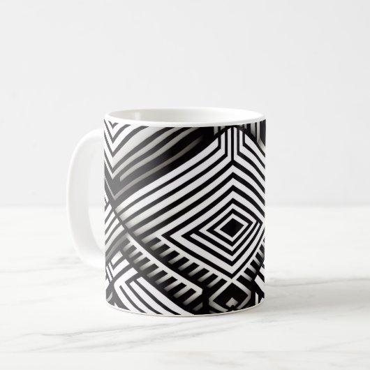 Mug Modern bold Abstract Monochrome Geometric Pattern (Devant gauche)