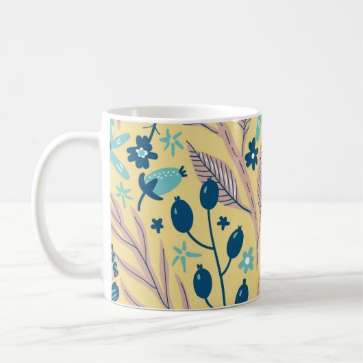 Mug Modern Botanical Plants and Flowers (Gauche)