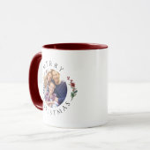 Mug Modern Botanical Wreath Photo Christmas (Devant gauche)